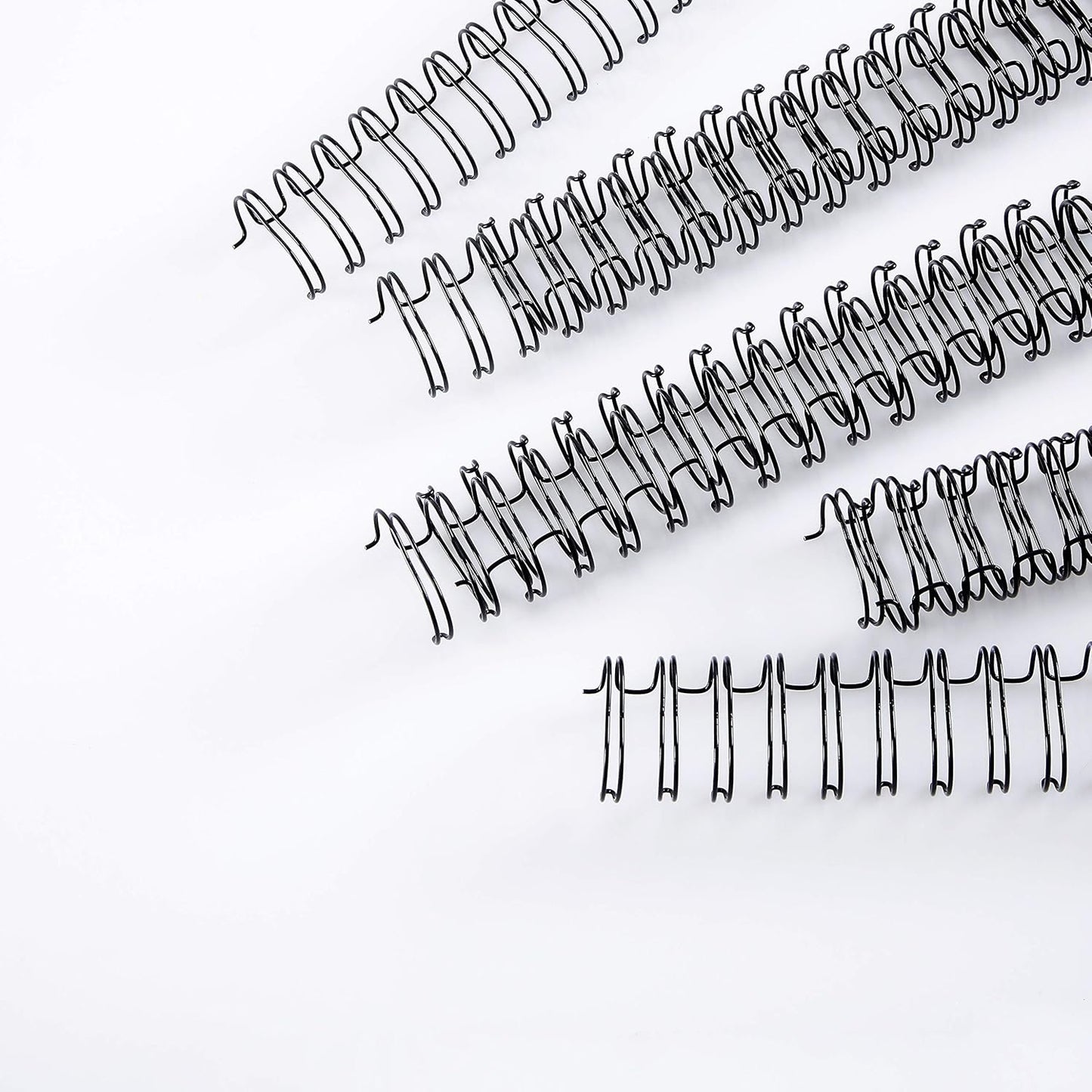 BNC Double Loop Wire Binding Rings Letter Size 3:1 Loops 32 Holes Black Color Pack of 100 (1/2 Inches)