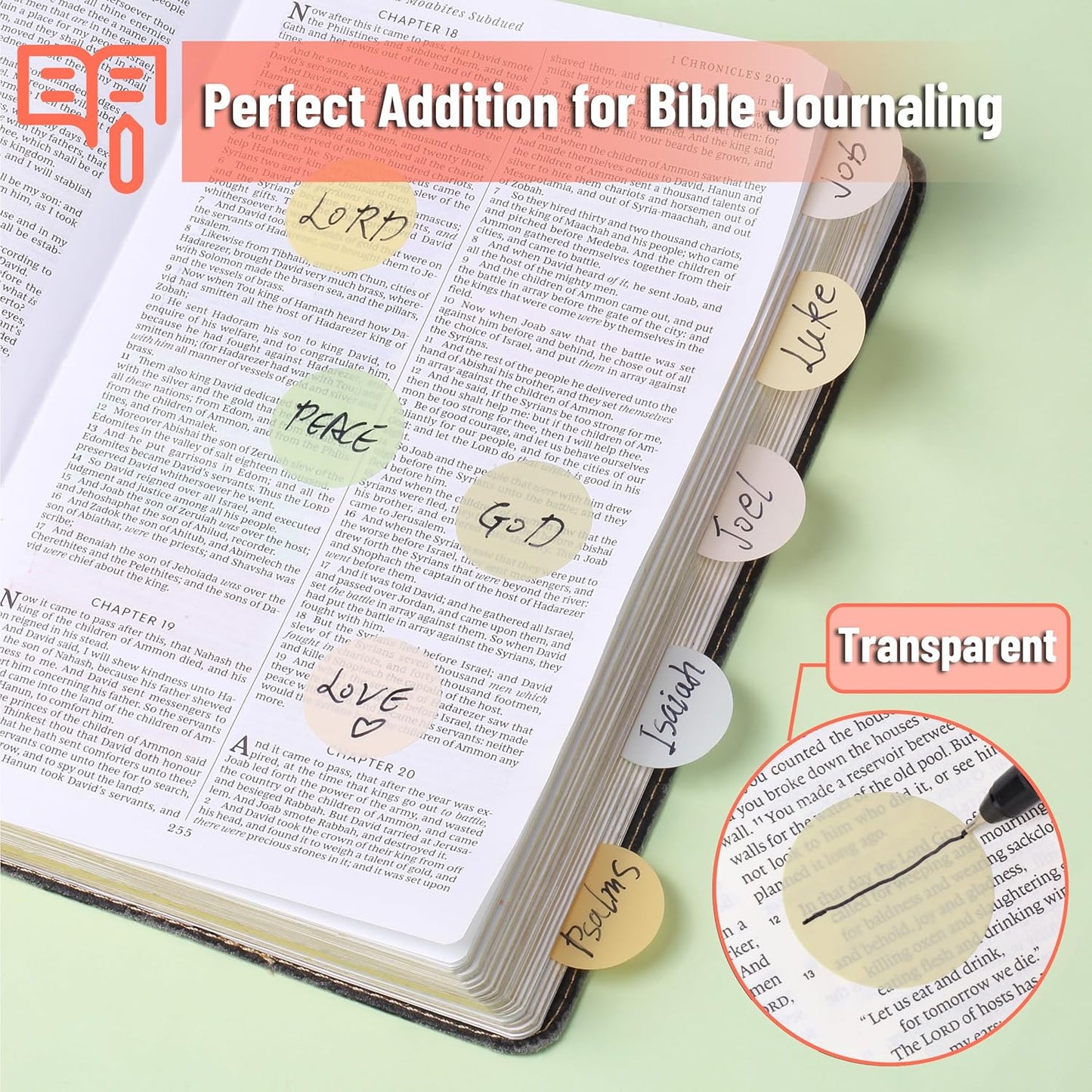 Mr. Pen- Transparent Sticky Note Set, 560Sheets, Colorful, Round Transparent Sticky Notes Set