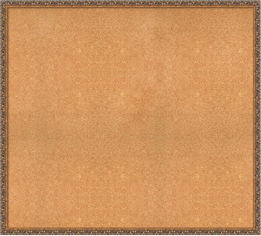 Amanti Art Natural Cork Board for Wall, 38x42 Vision Board with Bronze Frame, Oversize Corkboard Office Decor for Home Organization, Traditional Corkboard Pinboard to Display Items for Home