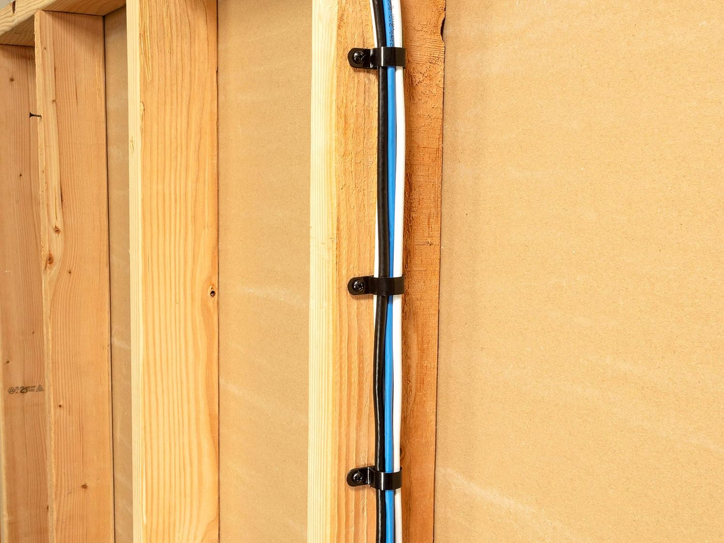 Secure 3/4 Inch Premium R Type UV Black Nylon Screw Mount Cable Clamp for Wire Management - 100 Pack