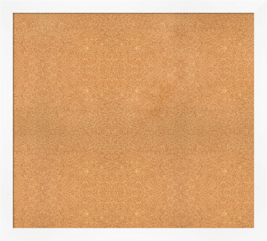 Amanti Art Natural Cork Board for Wall, 37x41 Vision Board with White Frame, Oversize Corkboard Office Decor for Home Organization, Modern Corkboard Pinboard to Display Items for Home Organization in