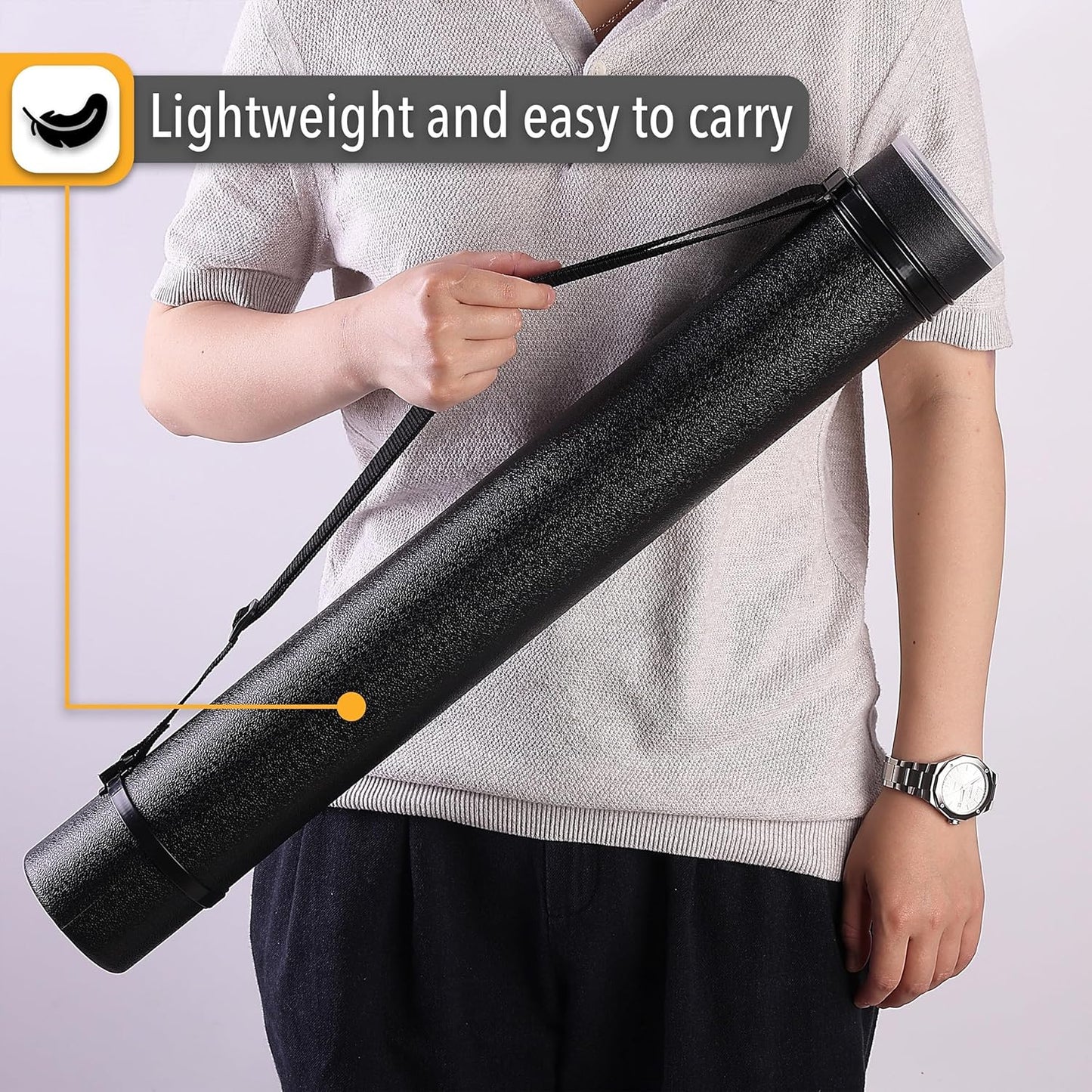 Mr. Pen- Poster Tube, 2 Pack, Black and Green, Extendable Poster Tube with Strap, Poster Carrying Case, Telescoping Tube, Art & Poster Transport Tubes, Poster Tubes for Storage, Poster Holder Tube