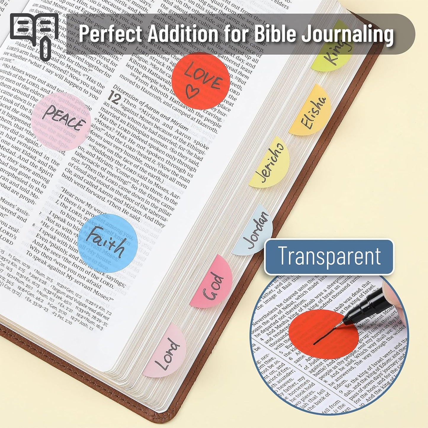 Mr. Pen- Transparent Sticky Notes, 560 Pcs, Assorted Colors, Round Translucent Sticky Notes