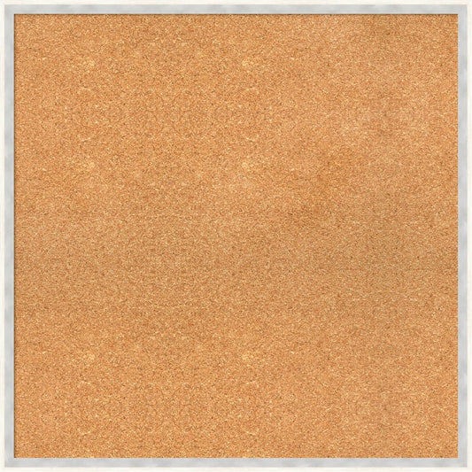 Amanti Art Natural Cork Board for Wall, 27x27 Vision Board with White Frame, Large Corkboard Office Decor for Home Organization, Modern Corkboard Pinboard to Display Items for Home Organization in