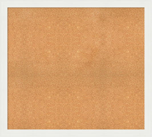 Amanti Art Natural Cork Board for Wall, 37x41 Vision Board with White Frame, Oversize Corkboard Office Decor for Home Organization, Casual Corkboard Pinboard to Display Items for Home Organization in