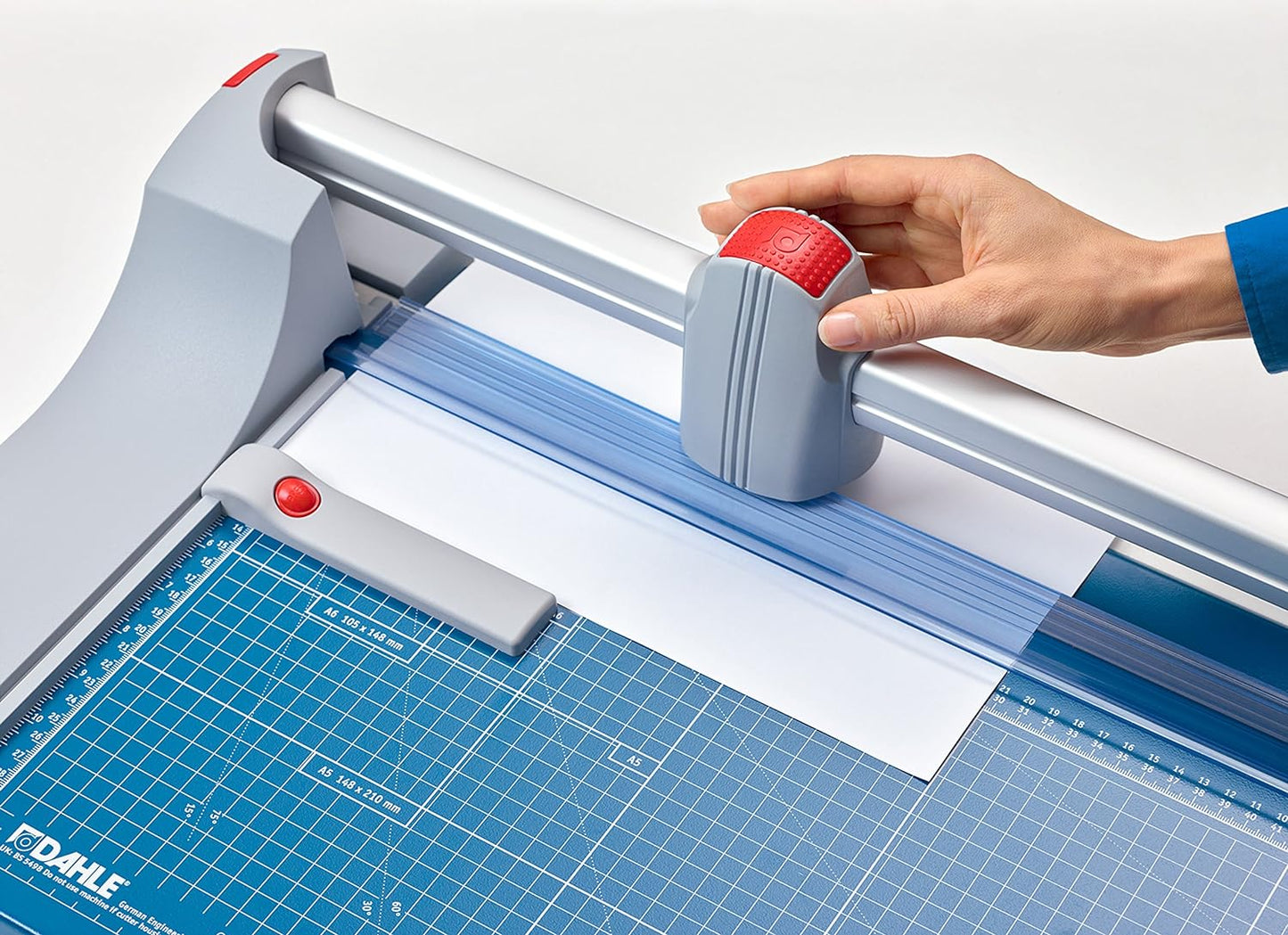 Dahle 446 Premium Rotary Trimmer, 36" Cut Length, 25 Sheet Capacity, Self-Sharpening, Automatic Clamp, German Engineered Paper Cutter