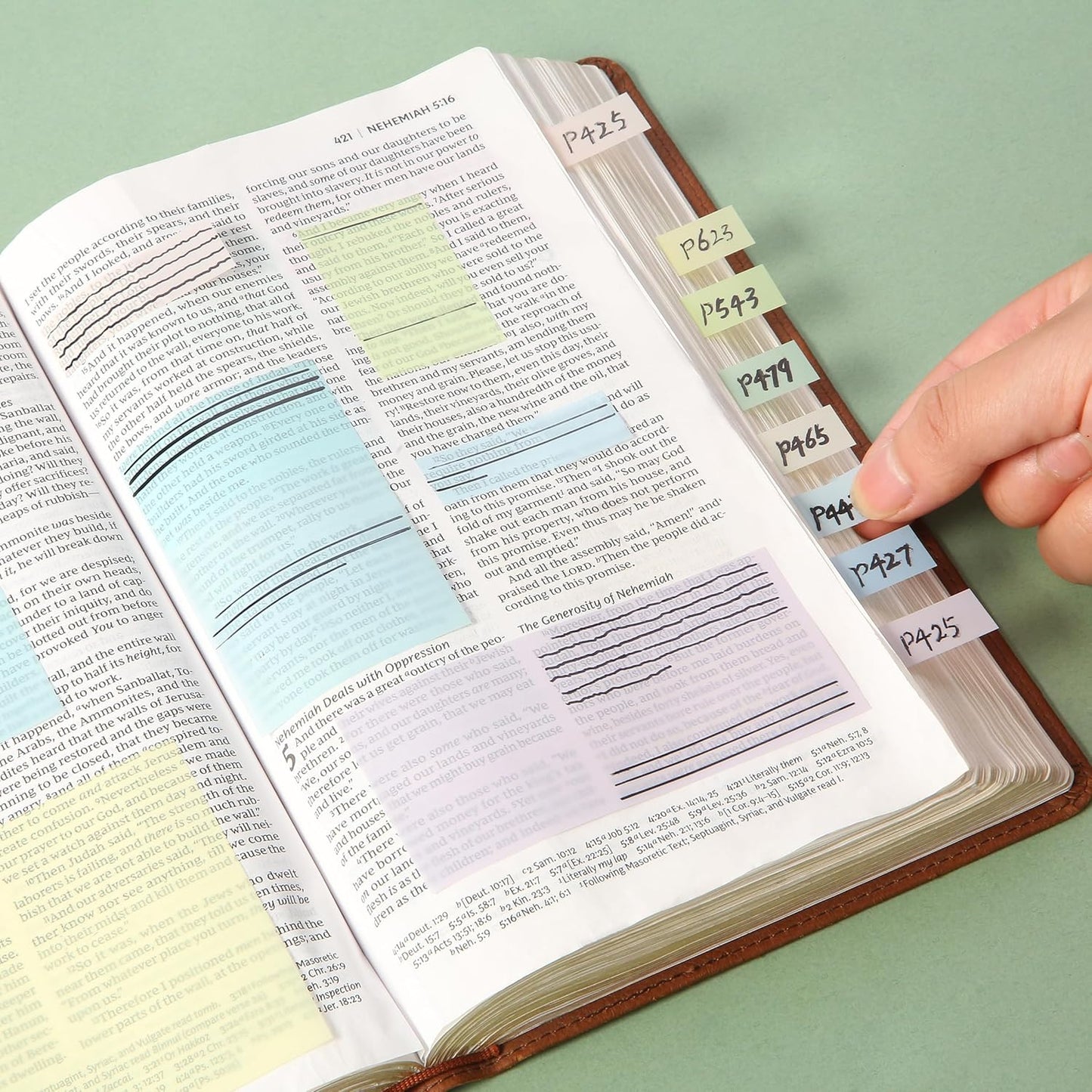 Mr. Pen- Transparent Sticky Note Set, 1650 Sheets, Pastel Colors, Tabs, Dividers, Translucent Planner Notes