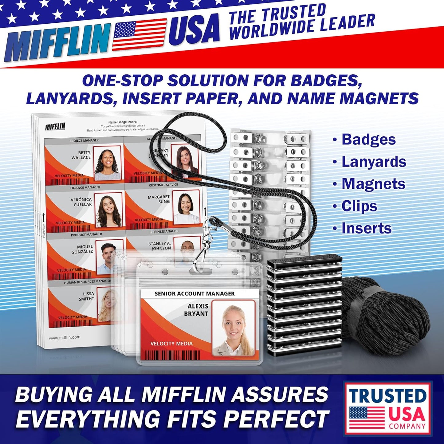 ifflin-USA Passport & Card Holders (Clear, 4x6 Inches, 10 Pack), Extra Large ID Name Badge Holder, Zipperless Vertical Plastic Card Holders