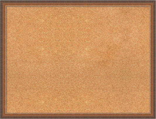 Amanti Art Natural Cork Board for Wall, 26x34 Vision Board with Bronze Frame, Large Corkboard Office Decor for Home Organization, Modern Corkboard Pinboard to Display Items for Home Organization in