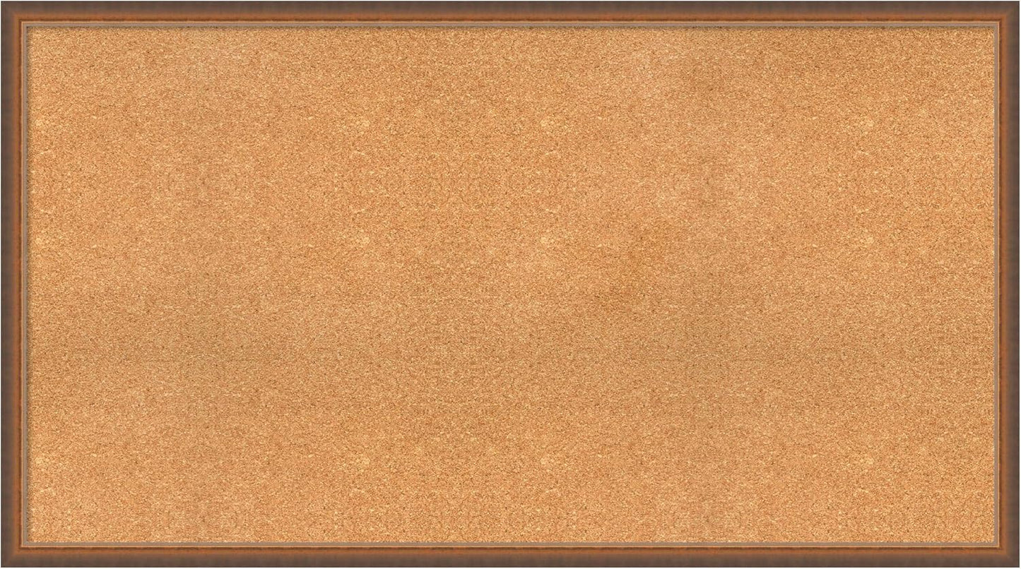 Amanti Art Natural Cork Board for Wall, 30x54 Vision Board with Bronze Frame, Oversize Corkboard Office Decor for Home Organization, Modern Corkboard Pinboard to Display Items for Home Organization