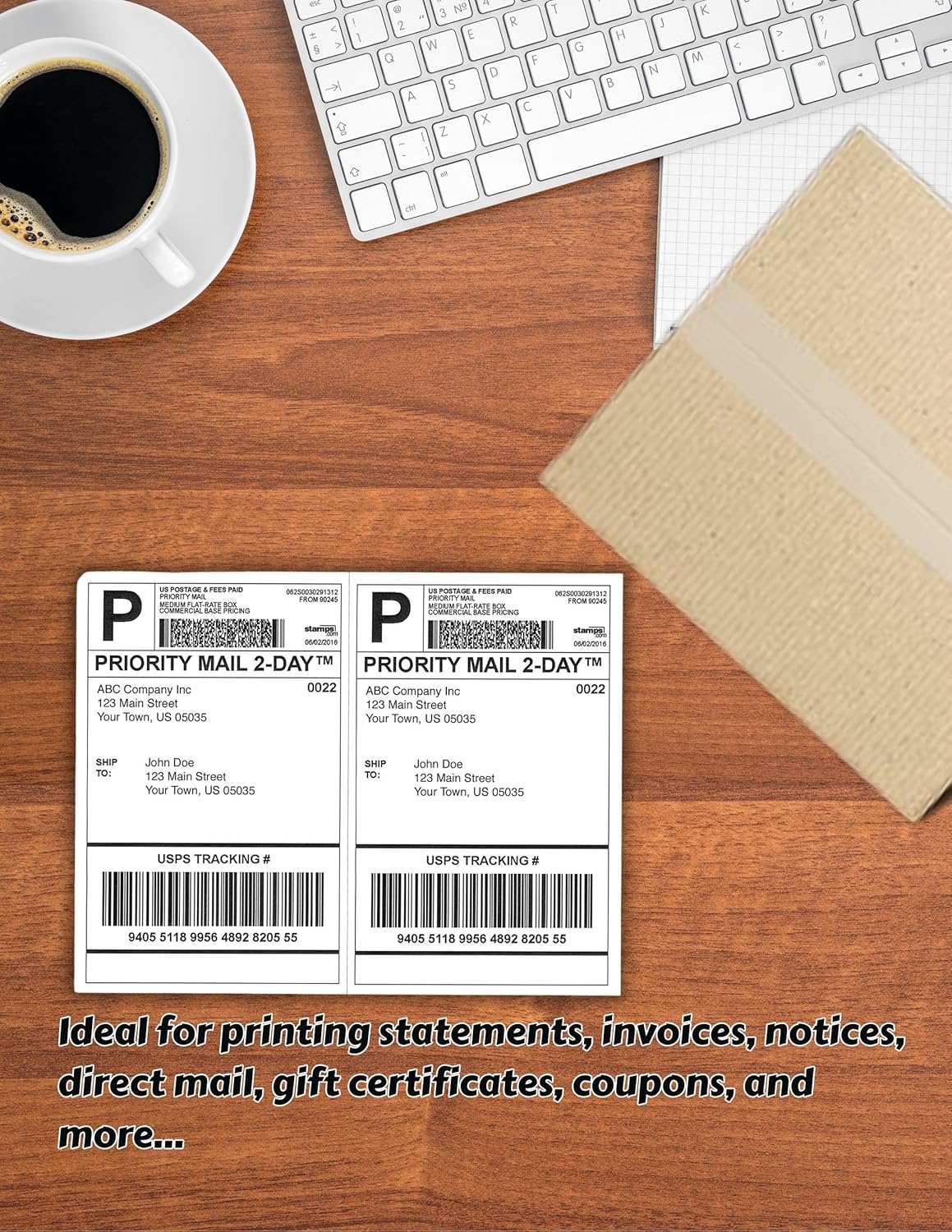 Limited Papers (TM) 8.5x11 Perforated Paper, 20/50 Pound, 75 GSM, Variety of Perforation Sizes and Colors, for Forms, Tickets, Postcards, Business Cards. (Green, 2 up - horizontal 5.5”)