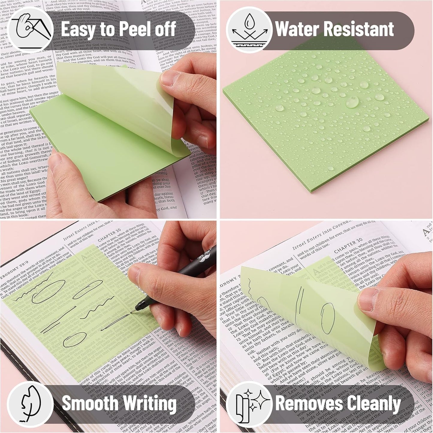 Mr. Pen- Transparent Sticky Notes, 3x3, 600 Sheets, Vintage Colors, See Through Notes Transparent, Translucent Clear