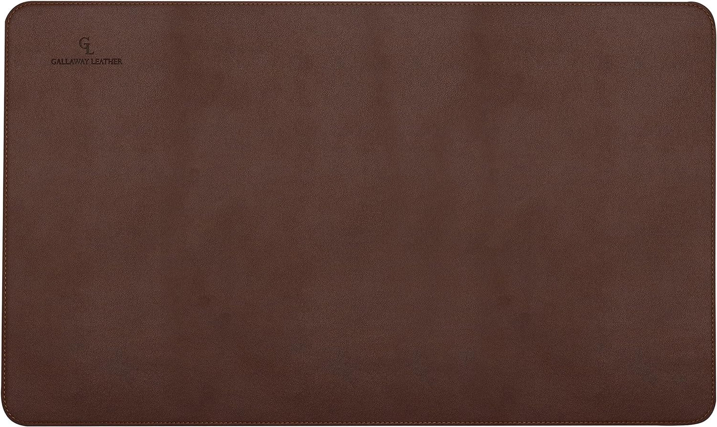 Gallaway Leather Desk Mat - Office Writing Pad, Medium 24" x 14" Dark Brown, Gift Ready Elegant Computer Desk Cover Protector