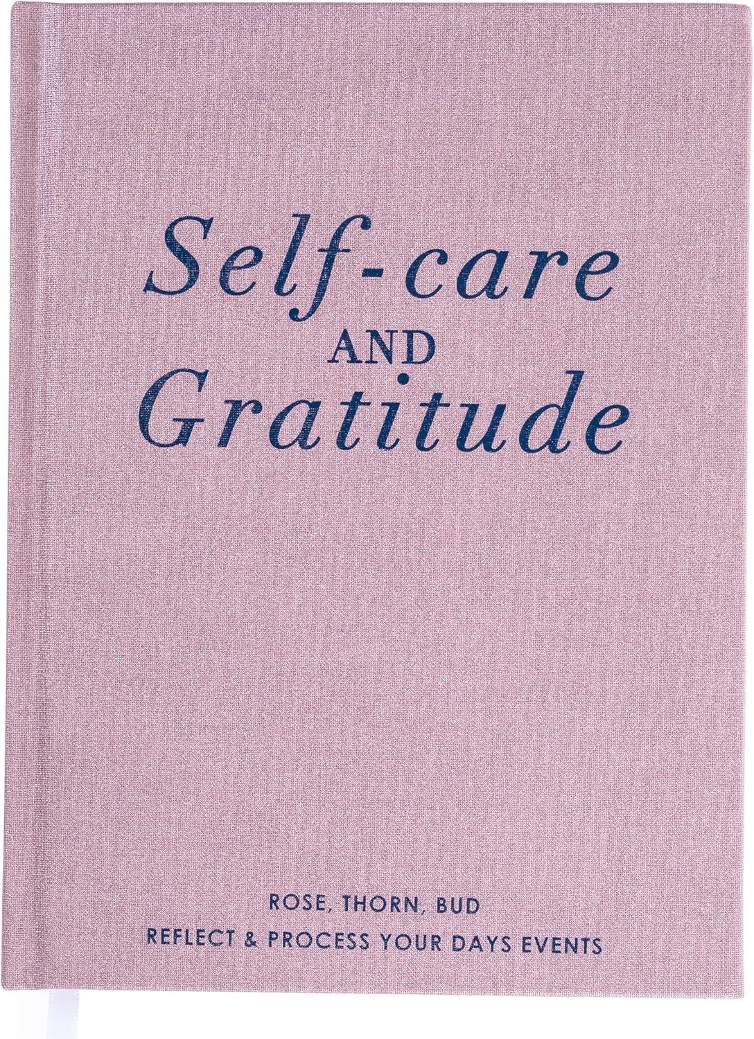 Graphique Self-Care Journal - Gratitude - 256 Pages - Weekly Quote & Daily Fill in Interiors - Hardbound Fabric Cover - Ribbon Marker (6" x 8")